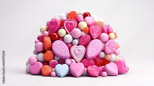 Valentine's day sweets set. Assorted candies. Generative Ai © Mukhlesur