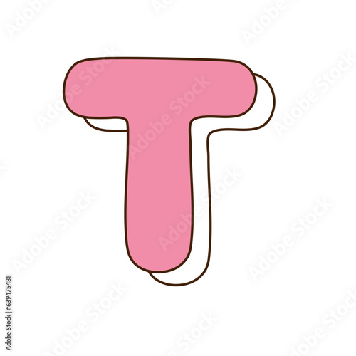 Cute 3d alphabet "T"