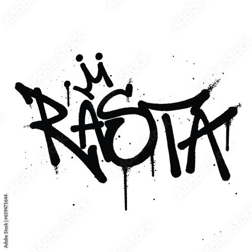 Graffiti spray paint Word Rasta Isolated Vector