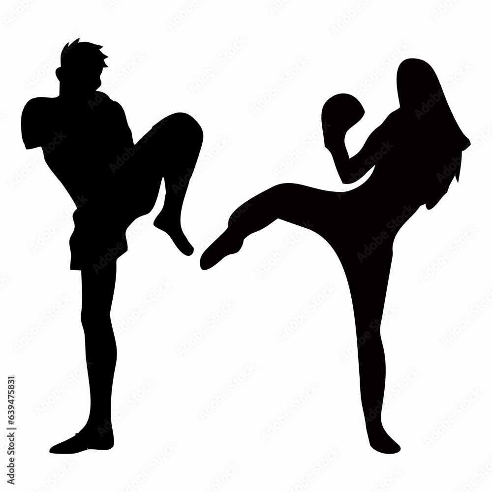 Fighting silhouette