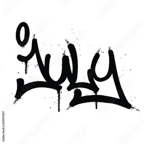 Graffiti spray paint Word July Isolated Vector