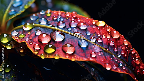 close up of a red and green leaf © Planetz