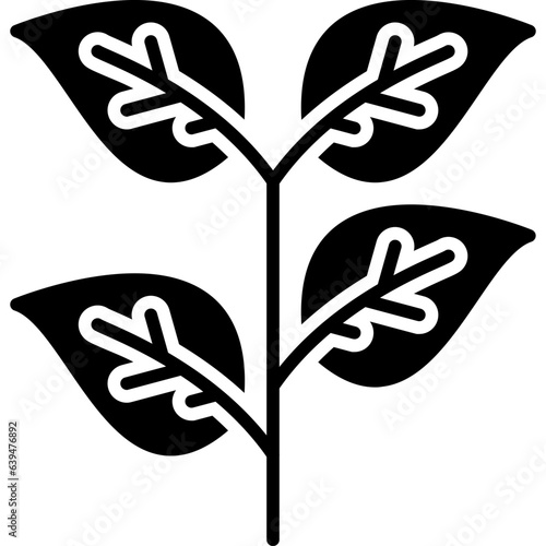 Leaf Glyph icon vector