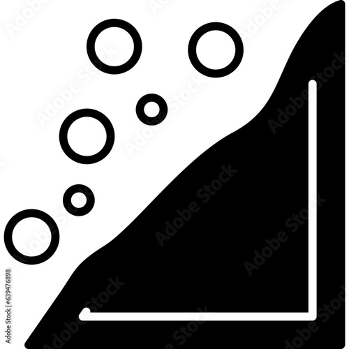 Snowslide Glyph icon vector