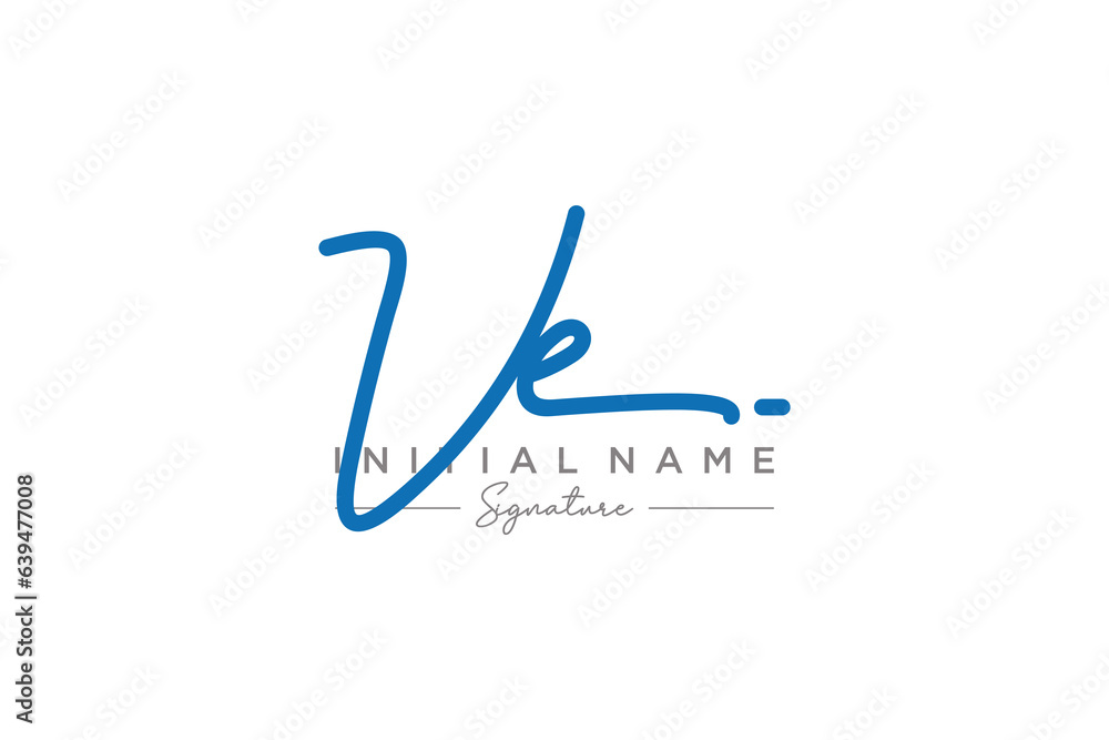 Initial VE signature logo template vector. Hand drawn Calligraphy lettering Vector illustration.