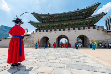 Fototapete Seoul Wachablösung der königlichen Garde Seoul  © jon_chica