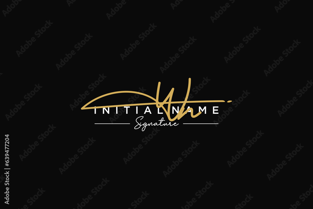 Initial WN signature logo template vector. Hand drawn Calligraphy lettering Vector illustration.