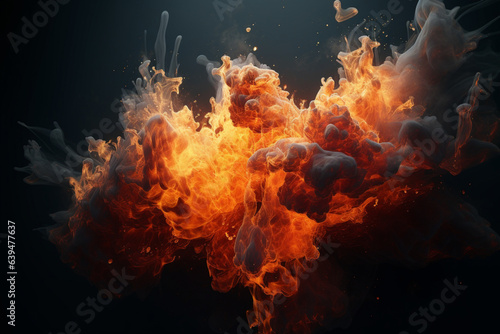 combustion on black background © Kritchanok