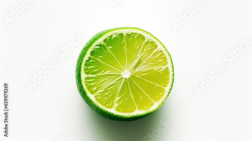 slice of limite on white background 