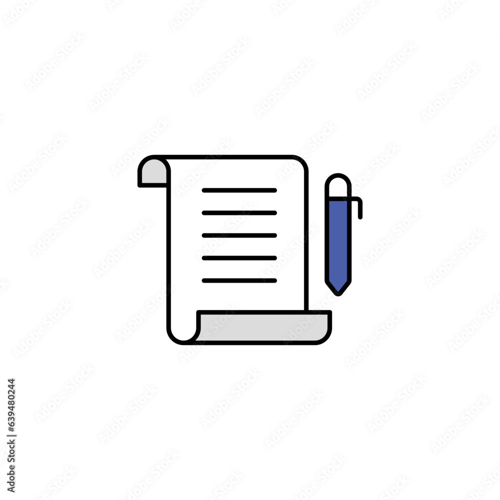 Document icon design with white background stock illustration
