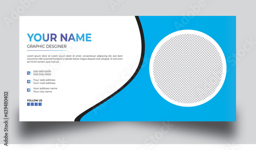 facebook cover page design, web banner for sale banner template.Personal social media cover page design with photo place and contact info.