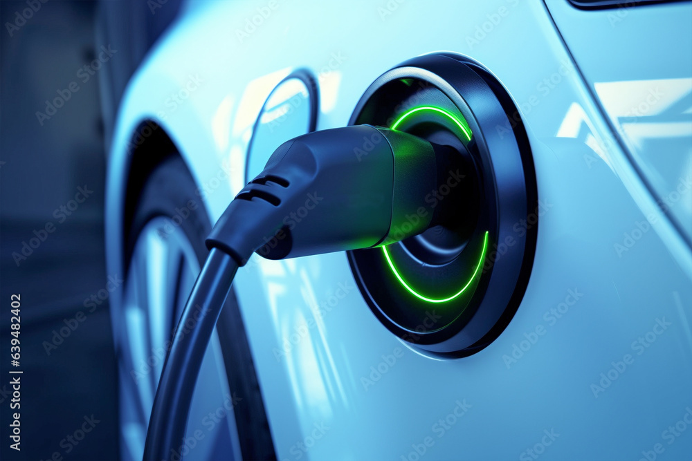 Plug charging electric car
