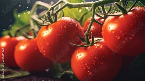 Closeup of red tomatoes fresh water  © kimly