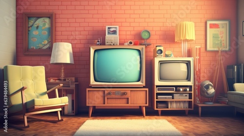 retro style old tv 