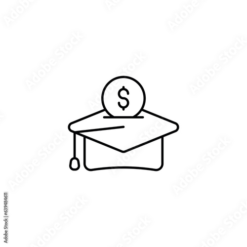 Education Loan icon design with white background stock illustration