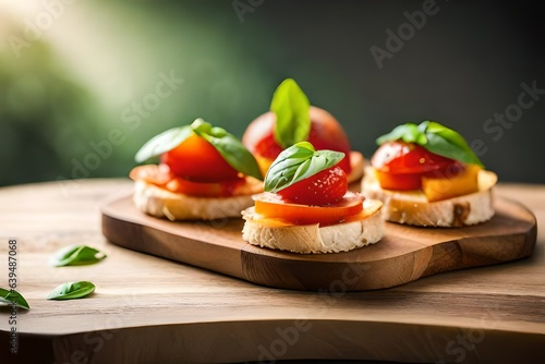 bruschetta with tomato and mozzarella