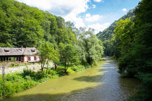 Landscape with the Crisul Repede river in the area of the Vadu Crisului gorge - Romania photo