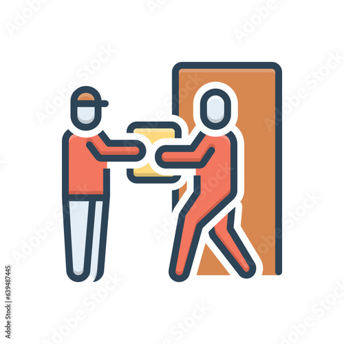 Color illustration icon for receiving 