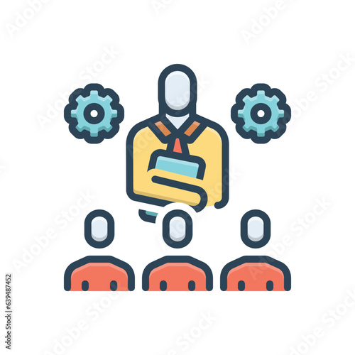 Color illustration icon for supervisor  