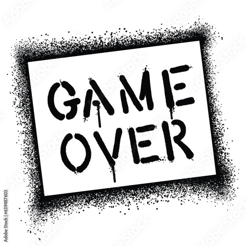 Graffiti stencil spray paint word Game Over Isolated Vector