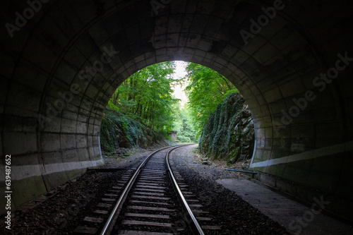 Landscape with a railway tunnel photo