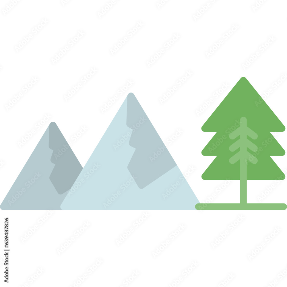  Mountain Flat icon vector