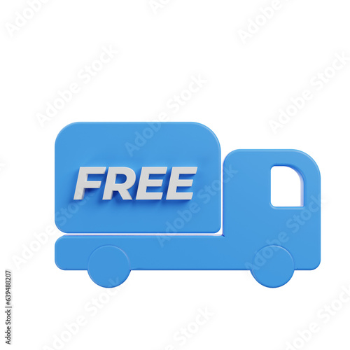 3d Illustration of shipment icon in 3d render style free shipment