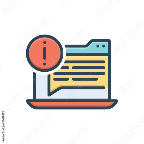 Color illustration icon for disclaimer 