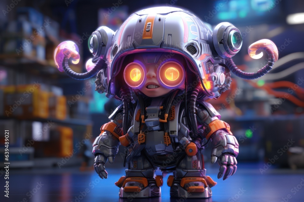 funny fntasy character in cyberpunk high-tech style, ai tools generated image funny fntasy character in cyberpunk high-tech style, ai tools generated image