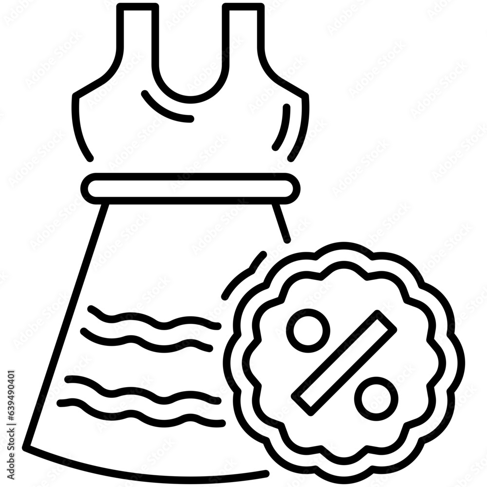 Dress Discount Outline Icon Dress Discount Outline Icon