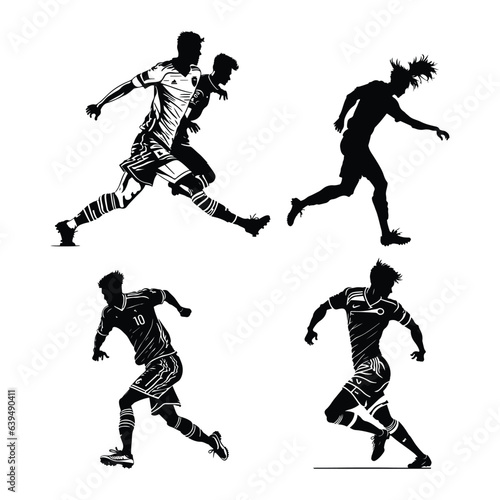 Soccer player vector  Football player silhouette