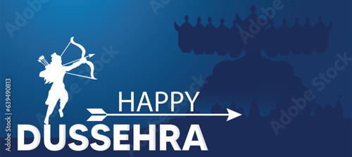 happy dusehra vector poster Shri Ram Kill Ravan 
