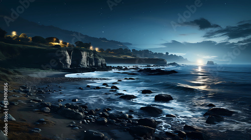 the cliff under a clear night sky © Asep