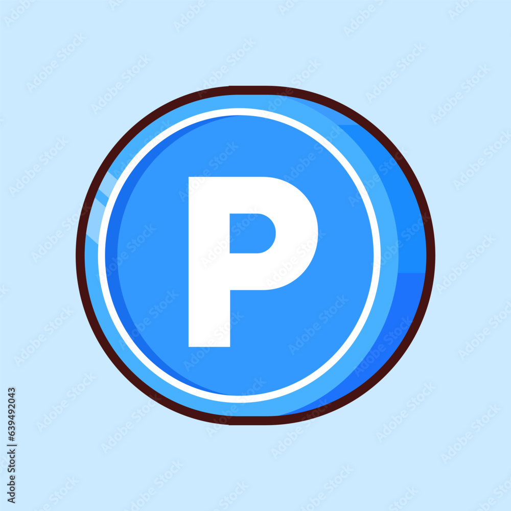 Vector 3d blue traffic parking sign illustration icon Vector 3d blue traffic parking sign illustration icon