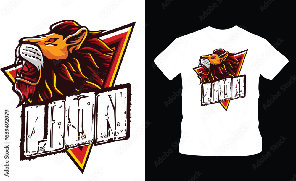 loin vector t shirt design editable template