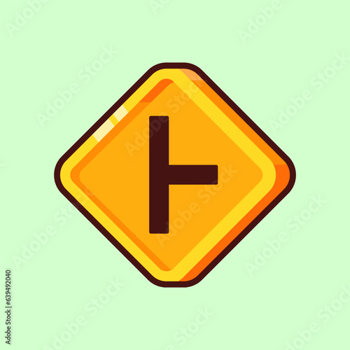 Free Download Vector 3d yellow traffic side road sign illustration icon - GFXLoad