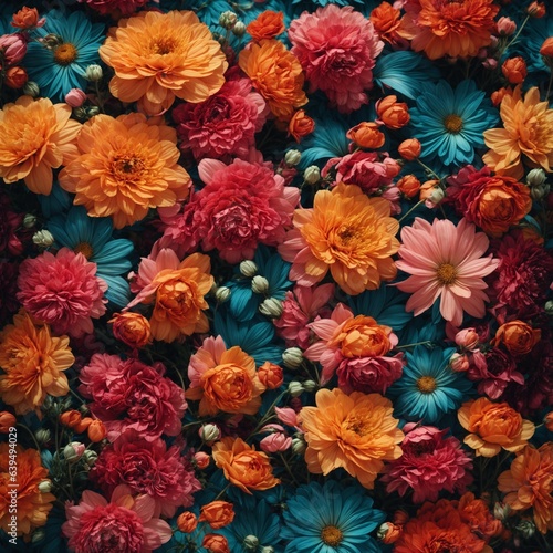 Seamless Flowers Pattern  Generative AI 