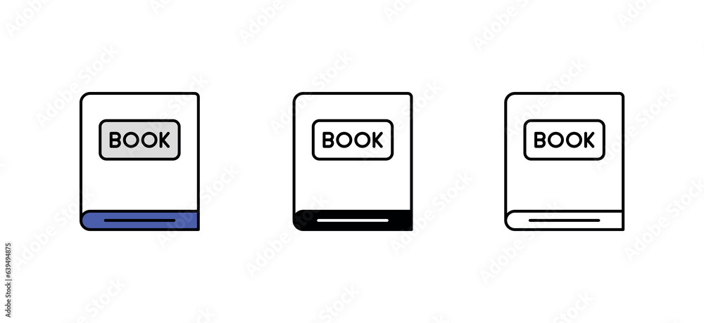 Book icon design with white background stock illustration