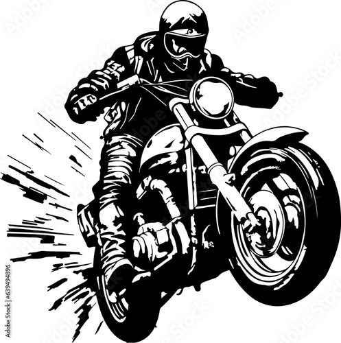 bikers riding a motorcycle skull riding a motorcycle.vector hand drawing,Shirt designs, biker, disk jockey, gentleman, barber and many others. 