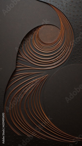 Abstract background with copper lines and circles. © August