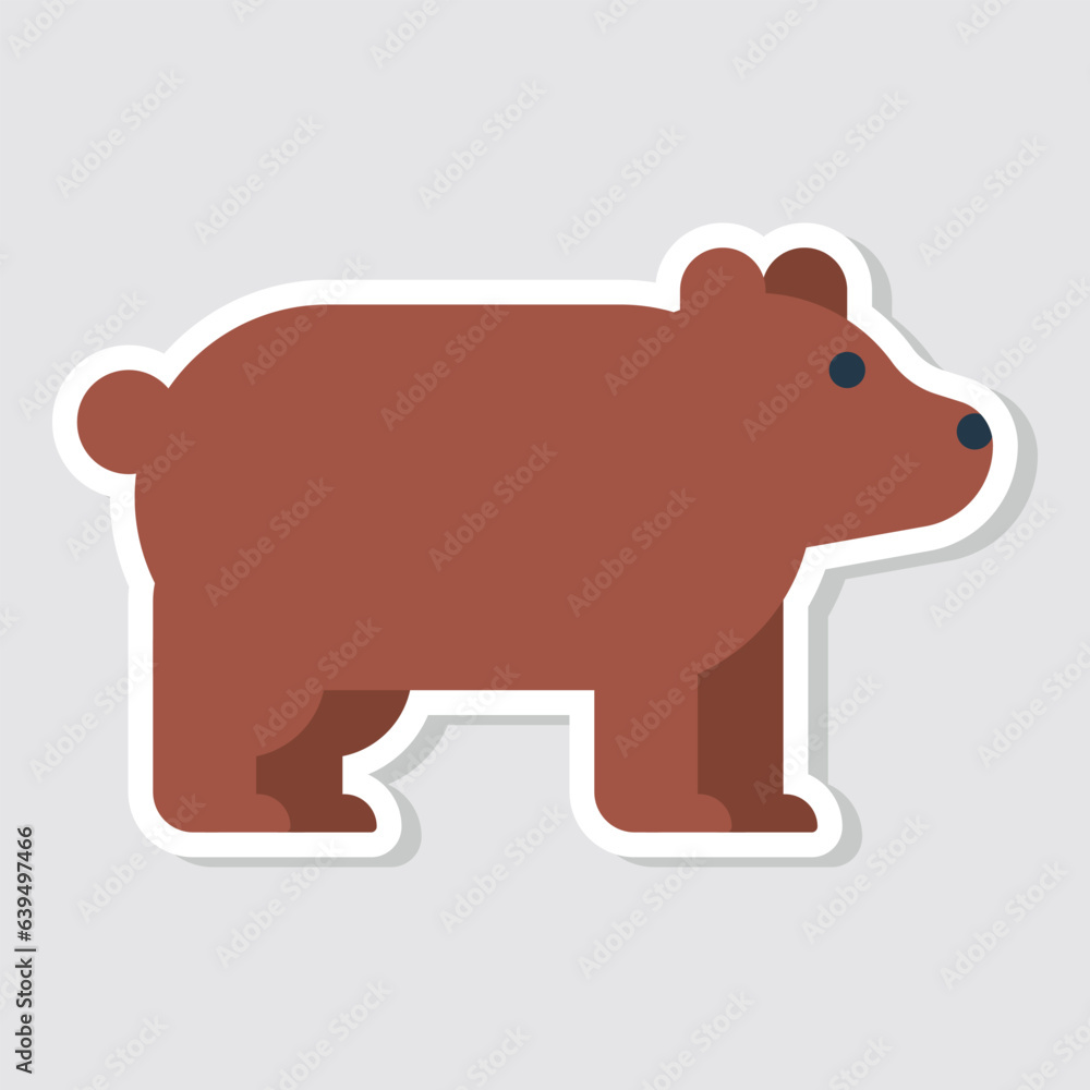 Fototapeta premium Cute bear sticker vector illustration. Simple cute bear stickers illustration for kids.