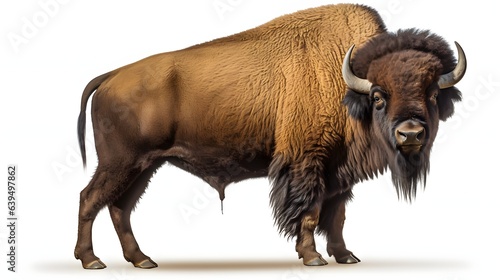 bison standing on a white background evokes the vastness and beauty of the American West