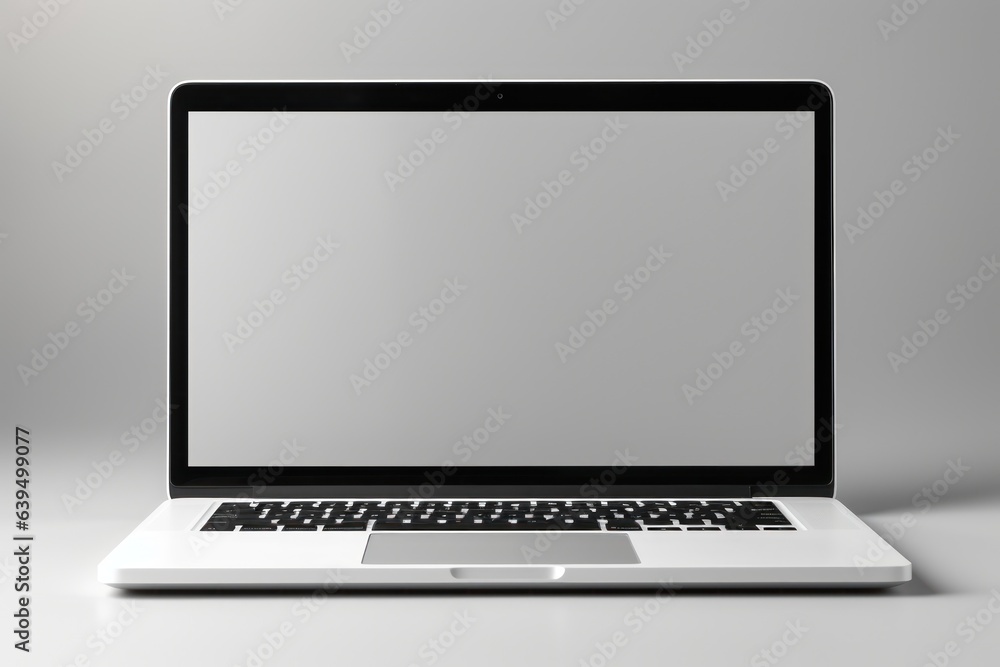 Laptop computer on white background, Generate with Ai. Laptop computer on white background, Generate with Ai.