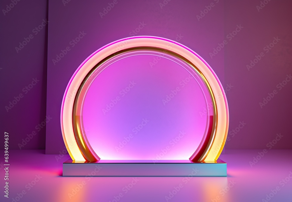 A surreal mix of pastel colors illuminates an indoor wall adorned with a circular mirror, creating an artistic experience that is both calming and captivating A surreal mix of pastel colors illuminates an indoor wall adorned with a circular mirror, creating an artistic experience that is both calming and captivating