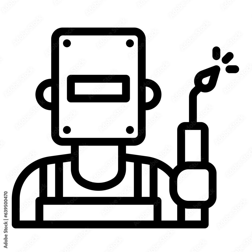 Welder avatar outline icon Welder avatar outline icon