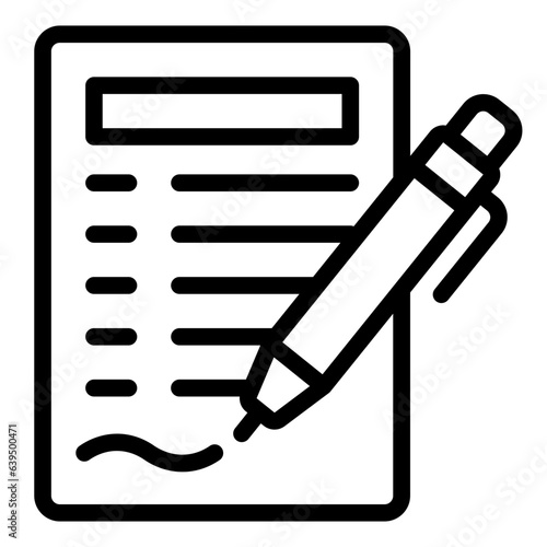 Contract agreement outline icon
