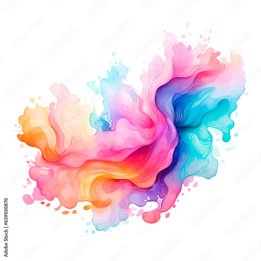 abstract watercolor splashes, generative AI