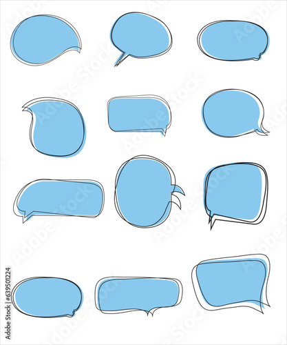 retro, sketch, web, style, symbol, information, blue, label, business, think, box, template, element, blank, white, sign, drawn, text, talk, drawing, comic, illustration, chat, speech, message, abstra