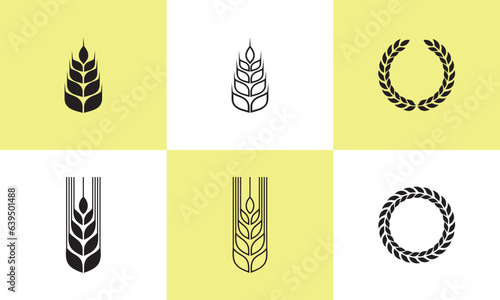 various rice vector shapes, graphic design