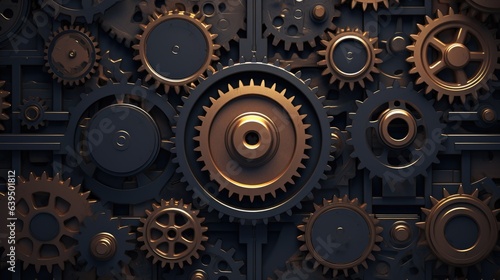 Wallpaper Mural Gears machine background, AI generated Image Torontodigital.ca